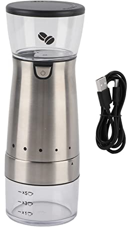 Electric Coffee Grinder for Beans Portable USB Charging Automatic Bean Grinder for Camping Hiking Travel Office and Home Use