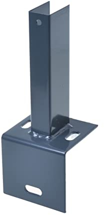 Aqbau® Pfostenträger für Zaunpfosten auf L-Randsteinen, Pulverbeschichtet für Pfosten 60 x 40 mm - Montagezubehör für Gartenzaun, Sichtschutzwand, Metallpfosten - Pulverbeschichtet (Anthrazit)