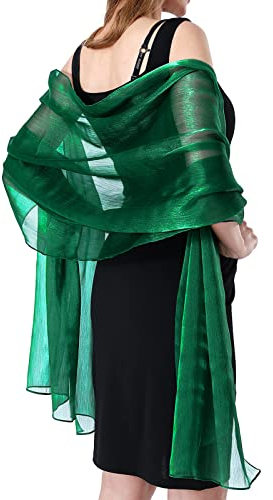 Ladiery Sheer Crepe Schals und Wraps für Abend Party, Frauen weichen Schimmer Braut Hochzeit Reise Schal