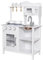 PEKECARS 10C404HW Cocina de Madera Infantil para niños +3 años con Fregadero de Acero Inoxidable, microondas y Horno. Cocinita de Juguete (58,5x30x85cm) Blanca con perillas Que giran y Accesorios
