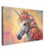 MuchoWow© Leinwandbild 90x60 cm Dekoration Wohnzimmer Bilder Aufhängen Wall Decoration Living Room Wohnungs Deko Moderne Einhorn - Rosen - Einhorn - Blumen