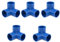 TA-VIGOR 5Pcs 3-Way Elbow PVC Pipe Fitting Furniture Grade 32mm Size Tee Corner Fittings Blue