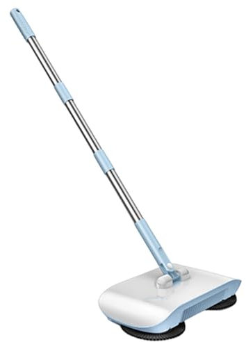 Cepillo de limpiador de alfombras, barredora de vacío manual de 2 en 1, trapeador de barrido giratorio de 180 grados, barredora de empuje manual, herramienta de limpieza para el hogar para limpia
