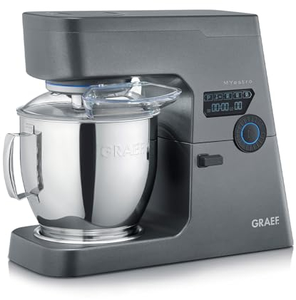 GRAEF Küchenmaschine MYestro KM7016 | Knetmaschine mit 7 Liter Edelstahl-Rührschüssel | Multifunktionale Rührmaschine mit flüsterleisen und effizienter 800 Watt Gleichstrommotor