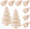 EXCEART 10 Stücke Mini Holz Weihnachtsbaum Deko Weihnachten Holzfiguren zum Bemalen Basteln DIY Figurenkegel Weihnachtsdeko Kleiner Tannenbaum Christbaum Miniatur Ornamente Kinder Bastelset