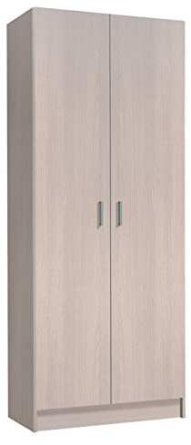 HOGAR24 ES Armario Escobero de 2 Puertas, Color Roble, Medidas: 180x73x37 cm