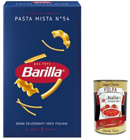 10x Pasta Barilla Pasta mista Nr. 54, 100% italienisch Nudeln 500 g pack + Italian Gourmet polpa 400g