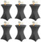 LYAFS 6er-Set Stretch Stehtisch Husse für Bistrotisch Ø 80-85 cm Elegante,Verstärkung im Fußbereich,Stretch-Husse Dunkelgrau Hussen für Stehtische und Bistrotische (Dunkelgrau, 80 x 110 cm)