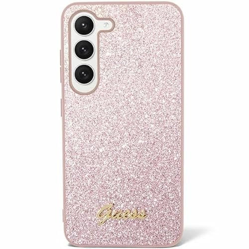 Guess GUHCS24MHGGSHP Hülle für S24+ S926 Rosa hardcase Glitter Script