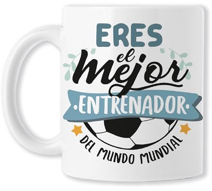 Taza para Entrenadores: Eres el Mejor Entrenador del Mundo Mundial - Regalo Motivacional para Fin de temporada. Regalo para hombre - Regalo Original Divertido. Cerámica blanca