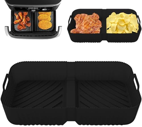 Huanmin Molde Silicona Freidora de Aire, Air Fryer Accesorios, Recipientes Para Freidora de Aire,Cesta Freidora de Silicona Reutilizable,Lugar de papel de Horno, para Hornos de Aire, Hornos Microondas
