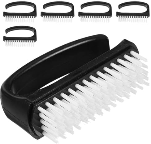 Beavorty Handle Grip Nail Brush 6pcs Hand Fingernail Cleaner Brush Nail Cleaning Brushes Manicure Tools Scrub Cleaning Brushes for Toes and Nails