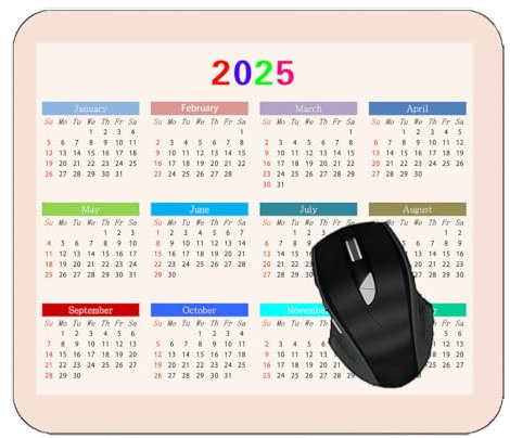 YENDOSTEEN Calendar 2025 UK Year Mouse PadSky Clouds Light Desktop Notebook Mouse Mat for Working and Gaming