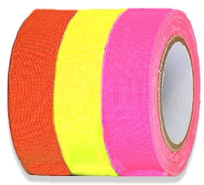 leersao Pack Adhésif Fluo - Gaffer Qualité Premium - Accessoire Fluorescent - Fête - Bande Adhésive Décorative - Lot de 1.5 cm x50cm
