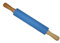 MAXXFREE Nudelholz mit Holzgriffe, Silikon Teigroller, Antihaft-Oberfläche, Backzubehör Backrolle Stabil & Langlebig für Backen Pie Crust, Pizza, Pasta (Blau 43cm)