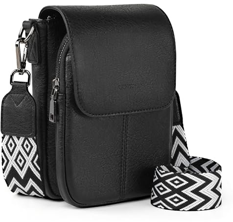 TANTOMI Handytasche zum Umhängen, Handyumhängetaschen Damen Qualitätsmaterial Handytasche Umhängetasche Damen mit Breiter Riemen Abnehmbarer Schulterriemen