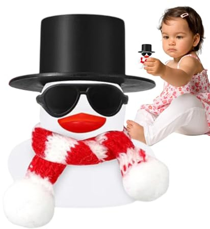 laxreheye Ente aus zum Quetschen, Spielzeug für Weihnachtsparty | Autoschmuck mit Sonnenbrille, Hüten und Schals, gelbe Badeente für kleine Enten