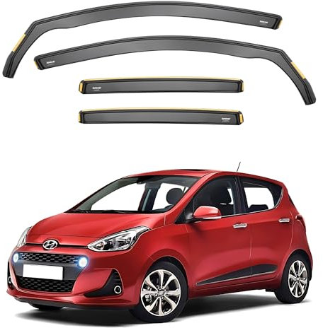 ISPEED Wind Deflectors for HYUNDAI I10 MK2 2013-2019 5 Door Hatchback 4pc Set - Keep Your Car Ventilated In Rain - Reduce Wind Turbulence - Tinted In-Channel Type
