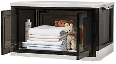 ABBAware 1er Set Aufbewahrungsbox mit Deckel, 43 Liter, jede Box stapelbar, faltbar mit Rollen zum mühelosen Transport. Praktische Öffnung zu 3 Seiten, Stapelbox aus PP-Kunststoff