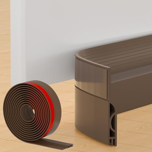 Türdichtung Zugluftstopper für Türen, NEU Türdichtung Unten Selbstklebend Tür Zugluftstopper, Silikon Haustür Dichtung Luftzugstopper, für Schallschutz, Windschutz, Staubschut (1M,Braun)