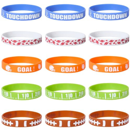 GORGECRAFT 35 Stück 5 Stile Sport Silikonarmbänder Gummi Super Fußball Armbänder 6cm ID Rugby Motivierendes Gummiarmband Partygeschenke Für Frauen Und Männer Inspirierende Themendekorationen Auszeichn