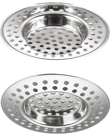 2 Pack Drain Protector Hair Catcher Universal Sink Plug Strainer Cover for Kitchen Bathroom Shower 7.5cm Outer Diam Stainless Steel Mesh Anti-Clog Plughole Blocker Filter Shower Drain Cover​