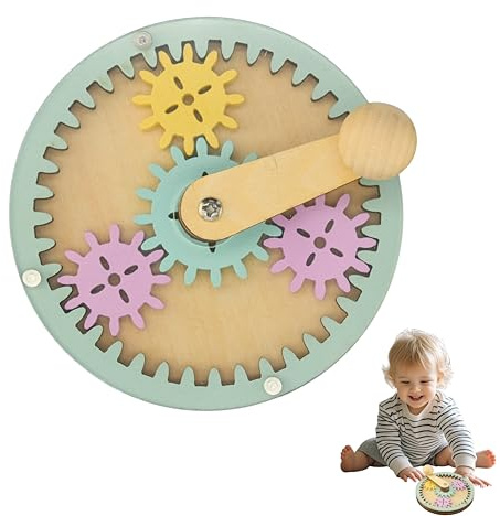 Potatomato Busy Board Zubehör & Activity Board Montessori-Holz-Busy-Board mit Handkurbel-Zahnrad — Pädagogisches DIY-Spielzeug zur Förderung von Motorik, Koordination und Kreativität