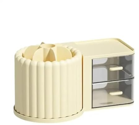 Flaroey Drawer Cosmetic Storage Box Large Capacity Makeup Organizer Home Skin Care Desktop Lipstick Brush Storage Tool Yellow