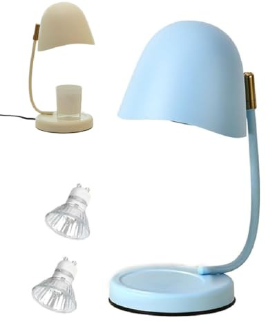 GUSHE Eggshell Candle Warmer Lamp, Eierschalen-Kerzenwärmer Lampe, Elektrische Kerzenwärmerlampe mit Timer und Dimmer, Höhenverstellbar Kerzen Lampe mit 2 Glühbirnen, Geschenke für Frauen Mama (Blau)