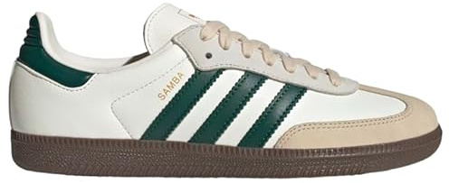 adidas Originals Samba OG Womens Sneaker, Off White Green Sand Strata, 9
