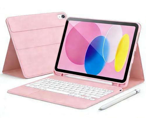 Detachable Bluetooth Keyboard Case for iPad A16 11th Gen & 10th Gen 2022 | Fits iPad A16 11th Gen 2025 11in & 10th Gen 2022 10.9in, magnetic detachable keyboard, multi-angle adjustable stand