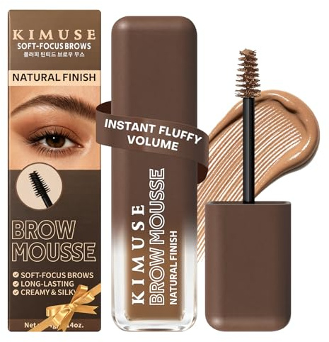 KIMUSE Fluffy Brow Mousse,Gel de Cejas Tinte Voluminizador, Maquillaje para cejas en Espuma Impermeable y de Larga Duración, Tinte de Cejas Fácil de Usar para un Aspecto Natural