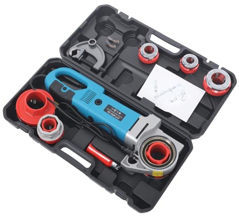 Juego de roscas de tubo eléctrico de 53 x 19,5 cm (tamaño de máquina (largo x ancho), 2300 W, con maletín de almacenamiento y 6 terrajas