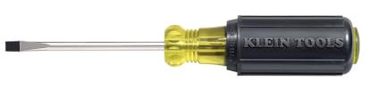 Klein Tools 601-3 3/16-Inch Flat Head Screwdriver, Made in USA, Cabinet Tip with 3-Inch Round Shank and Cushion Grip Handle