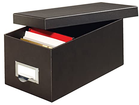 Globe-Weis/Pendaflex Fiberboard Index Card Storage Box, 4 x 6 Inches, Solid Black (4X6BLA)
