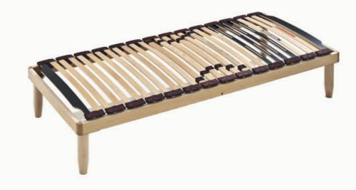 EVERGREENWEB MATERASSI & BEDS Stabiler Holz Lattenrost mit 28 Federholzleisten aus Buche und orthopädische Holzrahmen H40 cm -120X190 | Lemon