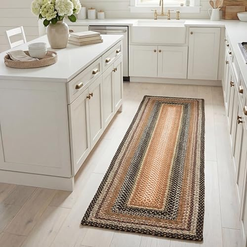 SAFAVIEH Washable Rug Outdoor Braided Collection - 2'3 x 6' Runner, Multi, Handmade & Reversible, Non-Shedding & Easy to Clean, Ideal for Patio, Backyard, Mudroom (BRD308A)