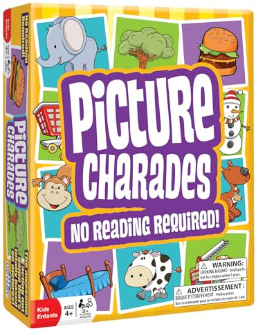 Outset Media Picture Charades for Kids - No Reading Required! - Contains 4 Deck, 192 Cards Total - Ages 4+