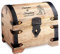 Casa Vivente Scrigno in Legno Chiaro con Incisione Personalizzata con Nomi e Data, Motivo Sposi, Forziere Vintage, Idea Regalo Nozze
