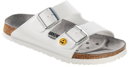 Birkenstock Arizona Weiß Antistatik Birko-Flor, 00089418430, 43 EU Schmal