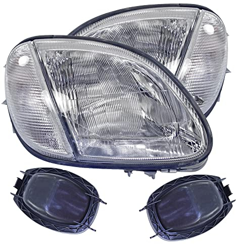 BESTPRICE 2x Hauptscheinwerfer vorne links + rechts H7 Frontscheinwerfer, Kompatibel mit MERCEDES-BENZ SLK (R170)