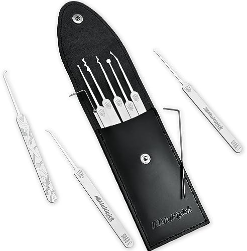 MULTIPICK ELITE 11 Lockpicking Set [11 Teile | 0,6 mm] Lockpick Tool, Schlösser knacken - Lock Picks inkl. Spanner - Schloss picking - Profi Dietrich Set - Lockpicking Kit - Pick Set Kit