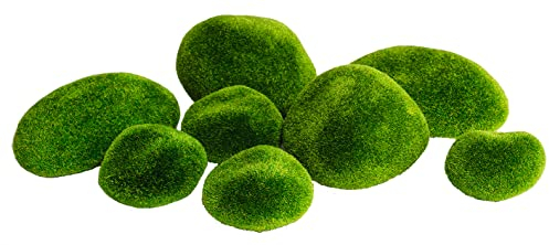 Deko-Moossteine 8 Stück 5-10 cm