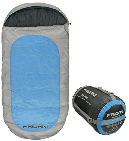 Fridani Kinderschlafsack PB 180x90cm XXL Deckenschlafsack -12°C Blau warm wasserabweisend waschbar