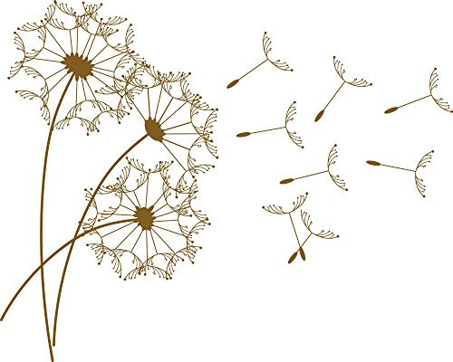 GRAZDesign Wandtattoo Pusteblume groß Wohnzimmer Schlafzimmer Aufkleber Wandaufkleber - 71x57cm / 091 gold
