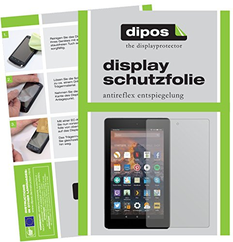 dipos 2x Matte Screen Protector for Amazon Fire HD 8 (2017) | Ultra-Thin, Anti-Glare, Anti-Reflective, Perfect Fit, Anti-Scratch, Bubble-Free, Fingerprint Compatible, Easy Installation