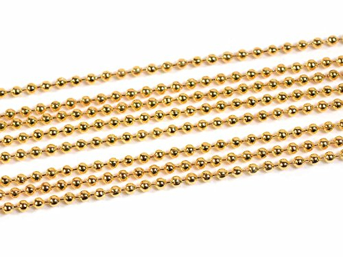 Vintageparts Kugelkette in goldfarben 2 mm 8 m DIY-Schmuck