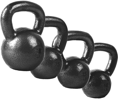 CAP Barbell Cast Iron Kettlebell 80 LB Set | 10 | 15 | 25 & 30 LB