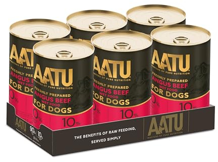 AATU 90/10 Premium Wet Adult Dog Food, Angus Beef, 6x400g Tins, Grain-Free