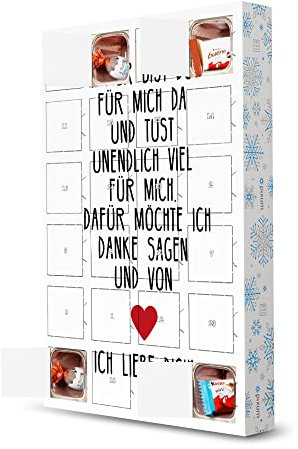 Adventskalender mit Produkten von Kinder® Immer bist du für mich da artboxONE Adventskalender Typografie